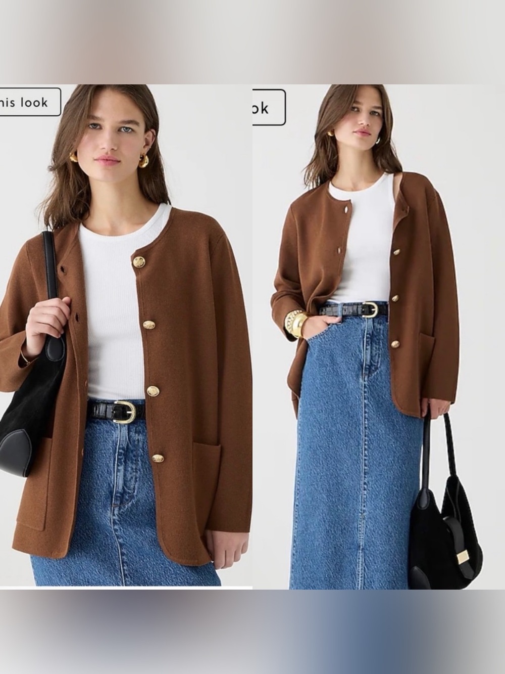 J.Crew Giselle Sweater Blazer Brown Size XS